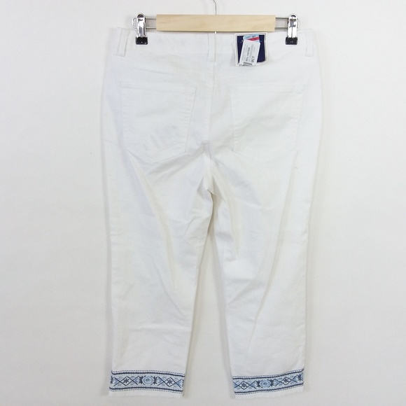 Charter Club Capri Pants Floral Embroidery -19 - Picture 4 of 5